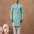 Green cotton silk plain kurta for men's