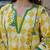 Yufta yellow floral and geometric anarkali lace-work kurta trouser dupatta set