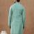 Green cotton silk plain kurta for men's