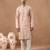 Pink cotton silk plain kurta for men's