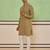 Brown cotton silk plain kurta for men's