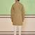 Brown cotton silk plain kurta for men's