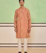 Multicolor cotton silk plain kurta for men's