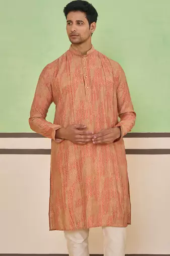 Multicolor cotton silk plain kurta for men's