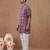 Purple cotton silk printed kurta for men's