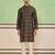 Black cotton silk plain kurta for men's