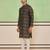 Black cotton silk plain kurta for men's