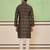 Black cotton silk plain kurta for men's