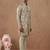 Beige cotton silk plain kurta for men's