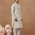 Beige cotton silk embroidered kurta for men's