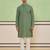 Green cotton silk plain kurta for men's