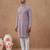 Purple cotton silk plain kurta for men's