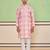 Pink cotton silk plain kurta for men's
