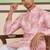 Pink cotton silk plain kurta for men's
