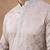 Beige cotton silk embroidered kurta for men's