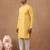 Orange cotton silk plain kurta for men's