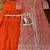Heavy silks orange long top with silk shrug - full stitched free size