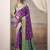 purple patola silk blend patola saree with unstitched blouse piece