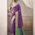 purple patola silk blend patola saree with unstitched blouse piece