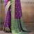 purple patola silk blend patola saree with unstitched blouse piece