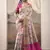 baby pink patola silk blend patola saree with unstitched blouse piece