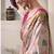 baby pink patola silk blend patola saree with unstitched blouse piece