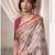 baby pink patola silk blend patola saree with unstitched blouse piece