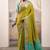 neon patola silk blend patola saree with unstitched blouse piece