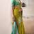neon patola silk blend patola saree with unstitched blouse piece