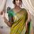 neon patola silk blend patola saree with unstitched blouse piece