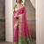 pink patola silk blend patola saree with unstitched blouse piece