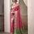 pink patola silk blend patola saree with unstitched blouse piece