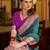 teal soft silk blend woven saree with unstitched blouse piece