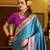 blue soft silk blend woven saree with unstitched blouse piece