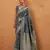 grey tissue silk blend woven saree with unstitched blouse piece