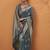 grey tissue silk blend woven saree with unstitched blouse piece