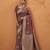 brown tissue silk blend woven saree with unstitched blouse piece