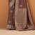 brown tissue silk blend woven saree with unstitched blouse piece