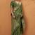 green tissue silk blend woven saree with unstitched blouse piece