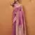 pink tissue silk blend woven saree with unstitched blouse piece