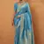 blue tissue silk blend woven saree with unstitched blouse piece