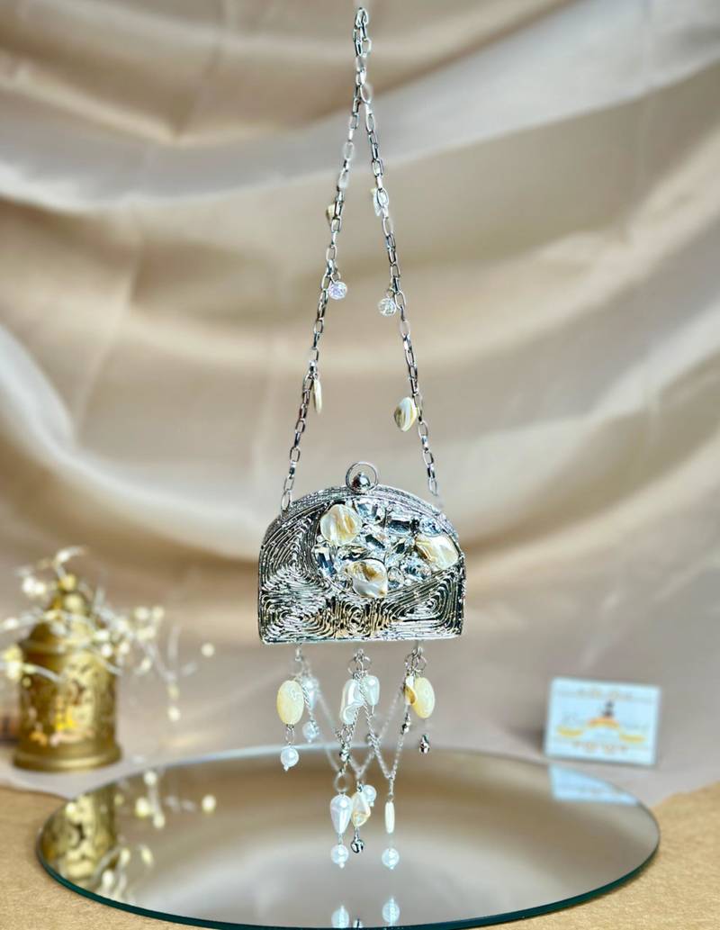 Noor arc nano clutch purse - silver