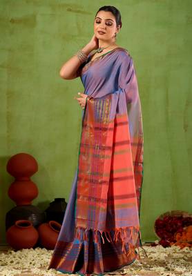 Raag varnam lavnder narayanpet mercerized cotton saree 5