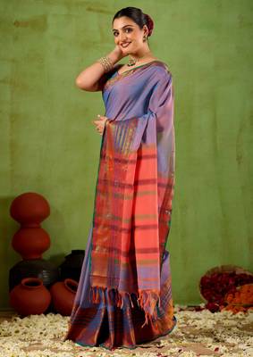Raag varnam lavnder narayanpet mercerized cotton saree 6
