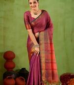 Raag varnam pink narayanpet mercerized cotton saree