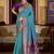 blue soft silk blend woven saree with unstitched blouse piece