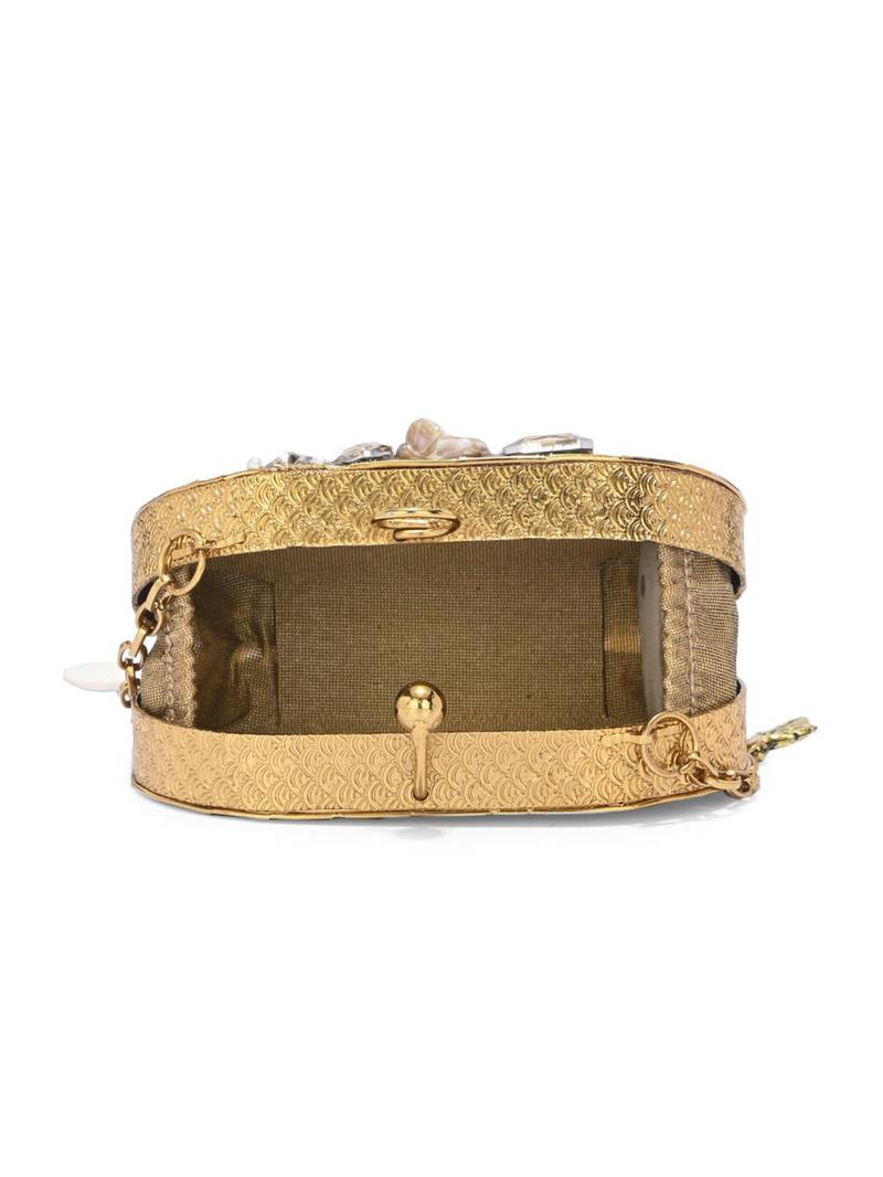 Sitara viral nano clutch bag - antique gold