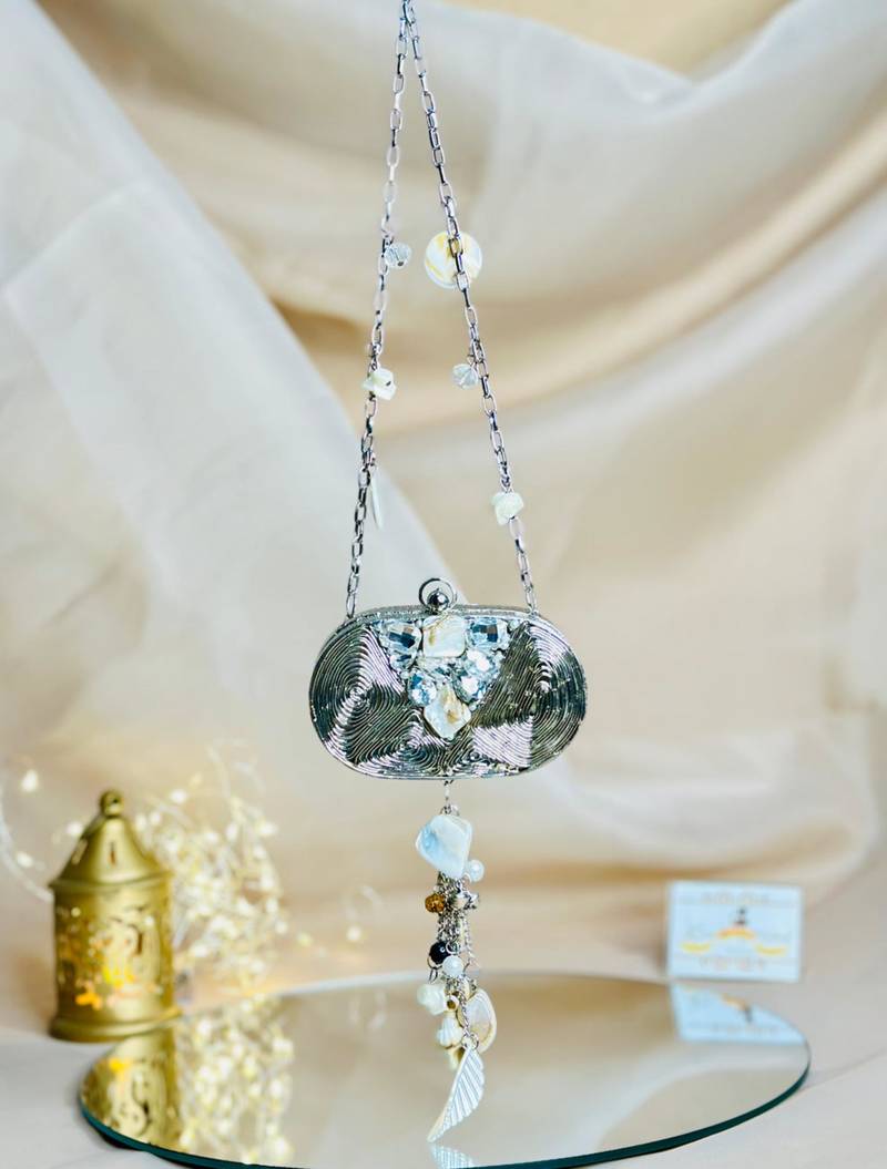 Sitara viral nano clutch bag - silver