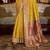 yellow soft silk blend woven saree with unstitched blouse piece