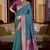 teal soft silk blend woven saree with unstitched blouse piece